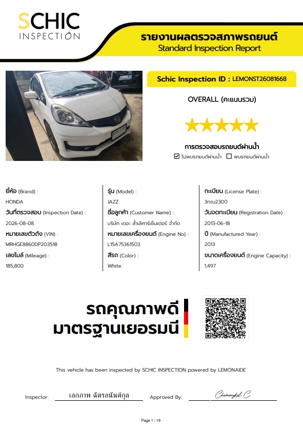 HONDA JAZZ GE 1.5 sv ปี 2013 รูปที่ 16